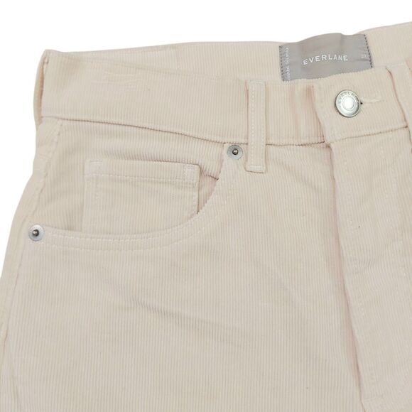 Everlane Corduroy Pants 27 Beige Baby Cord Cheeky Straight Leg Stretch Comfort - Picture 3 of 12